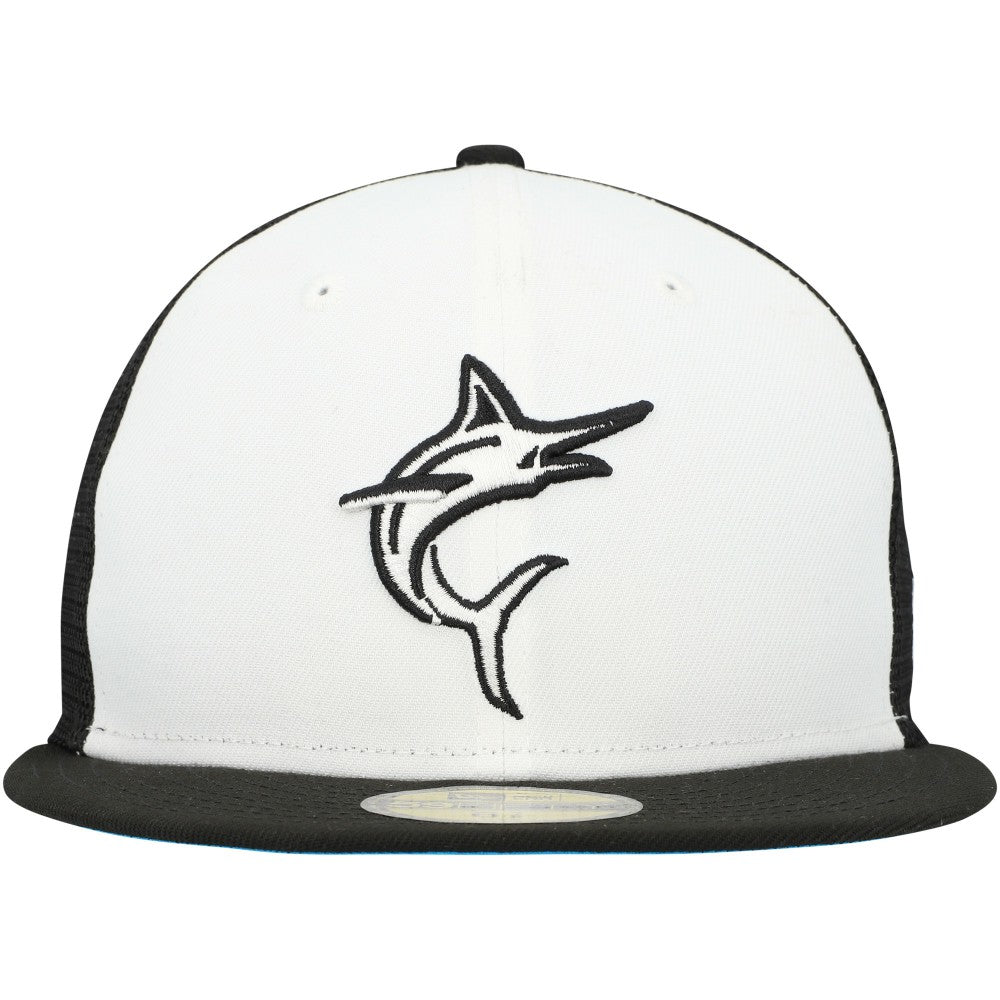 Miami Marlins 2023 On-Field Batting Practice 59FIFTY Fitted Hat - White/Black | New Era