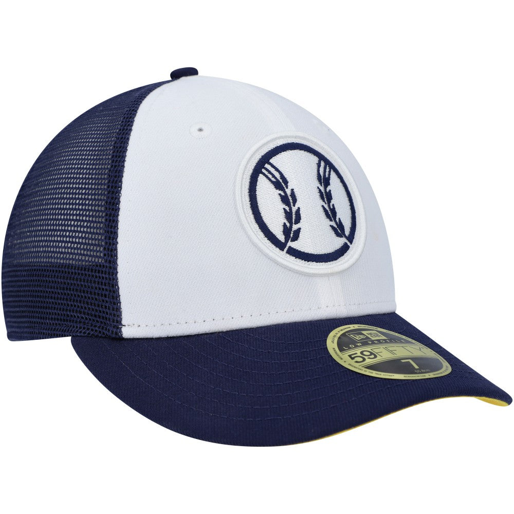 Milwaukee Brewers 2023 On-Field Batting Practice Low Profile 59FIFTY Fitted Hat - White/Navy | New Era