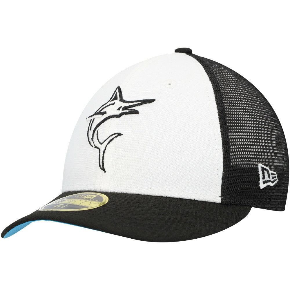 Miami Marlins 2023 On-Field Batting Practice Low Profile 59FIFTY Fitted Hat - Black/White | New Era