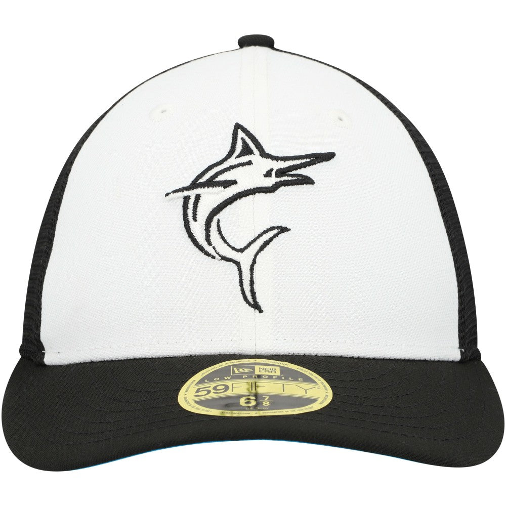 Miami Marlins 2023 On-Field Batting Practice Low Profile 59FIFTY Fitted Hat - Black/White | New Era