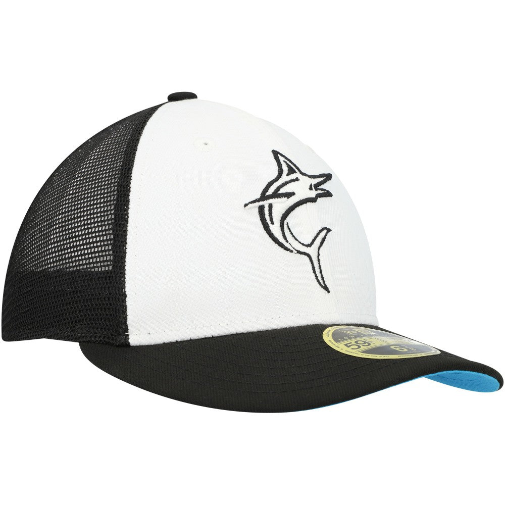 Miami Marlins 2023 On-Field Batting Practice Low Profile 59FIFTY Fitted Hat - Black/White | New Era