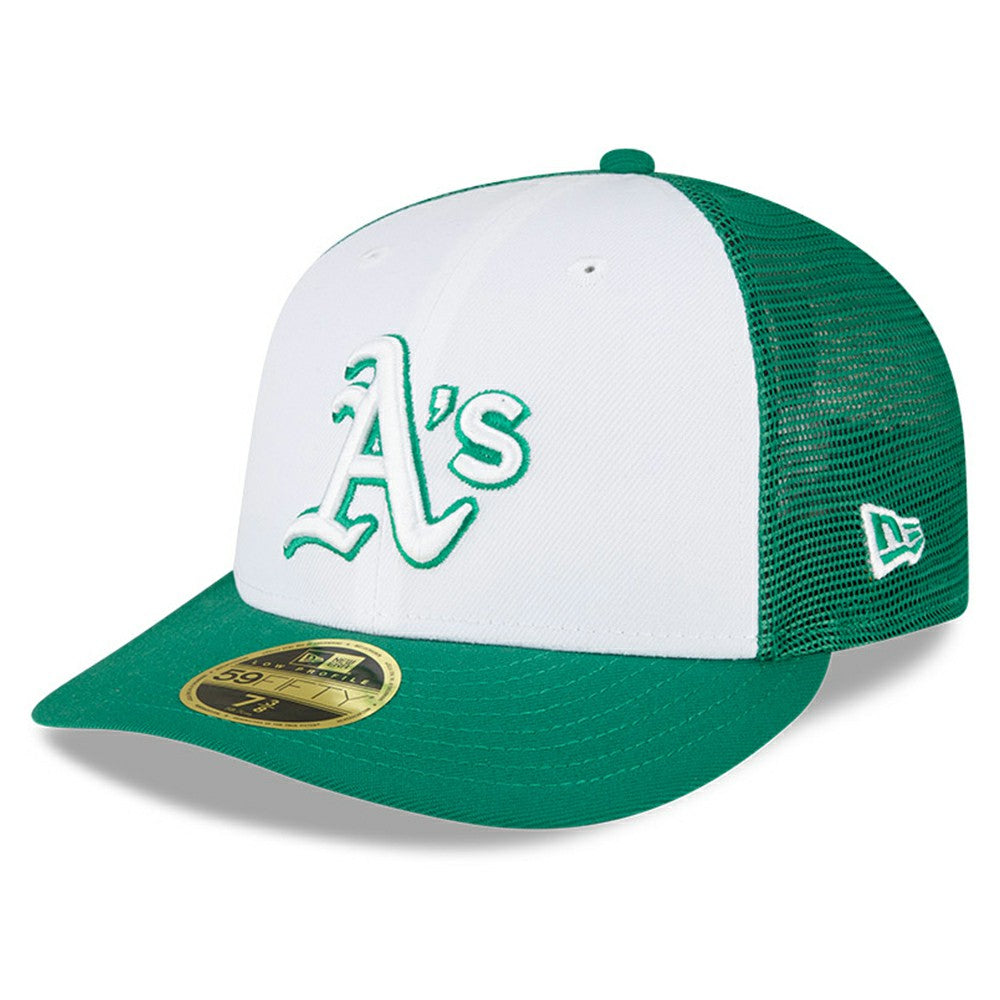 Athletics 2023 On-Field Batting Practice Low Profile 59FIFTY Fitted Hat - White/Green | New Era
