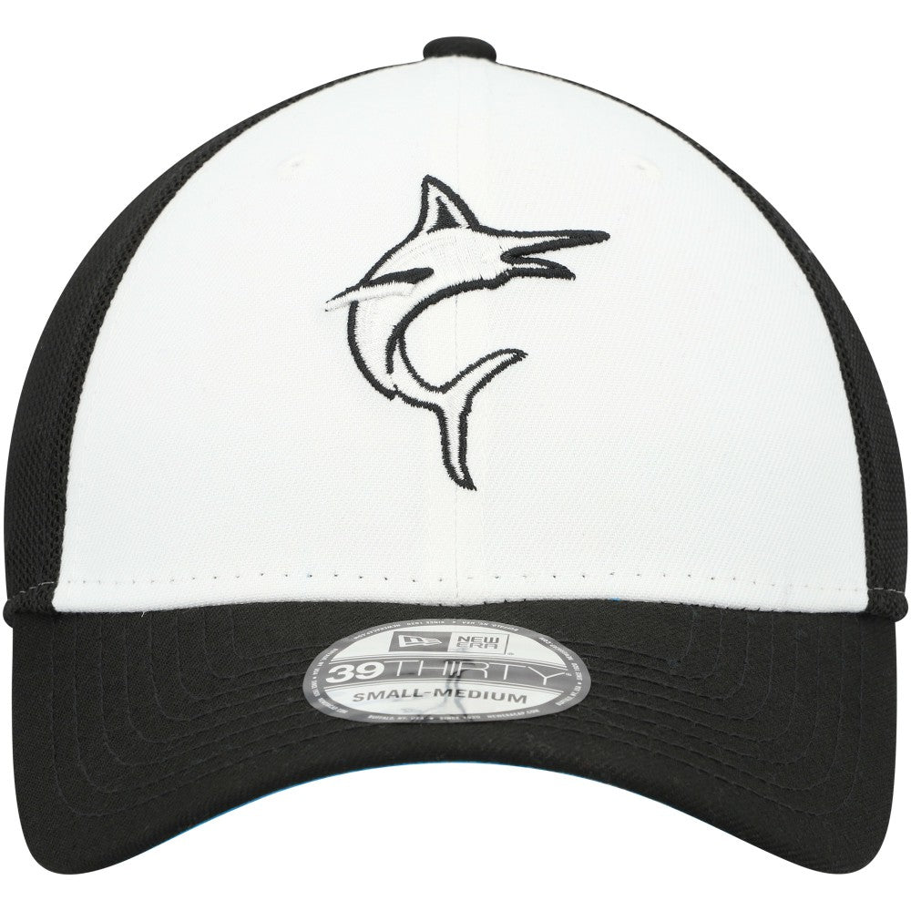 Miami Marlins 2023 On-Field Batting Practice 39THIRTY Flex Hat - Black/White | New Era