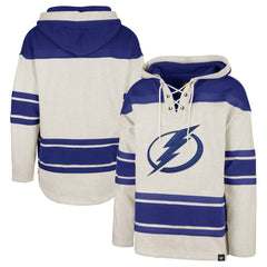 Tampa Bay Lightning '47 Rockaway Lace-Up Pullover Hoodie Oatmeal
