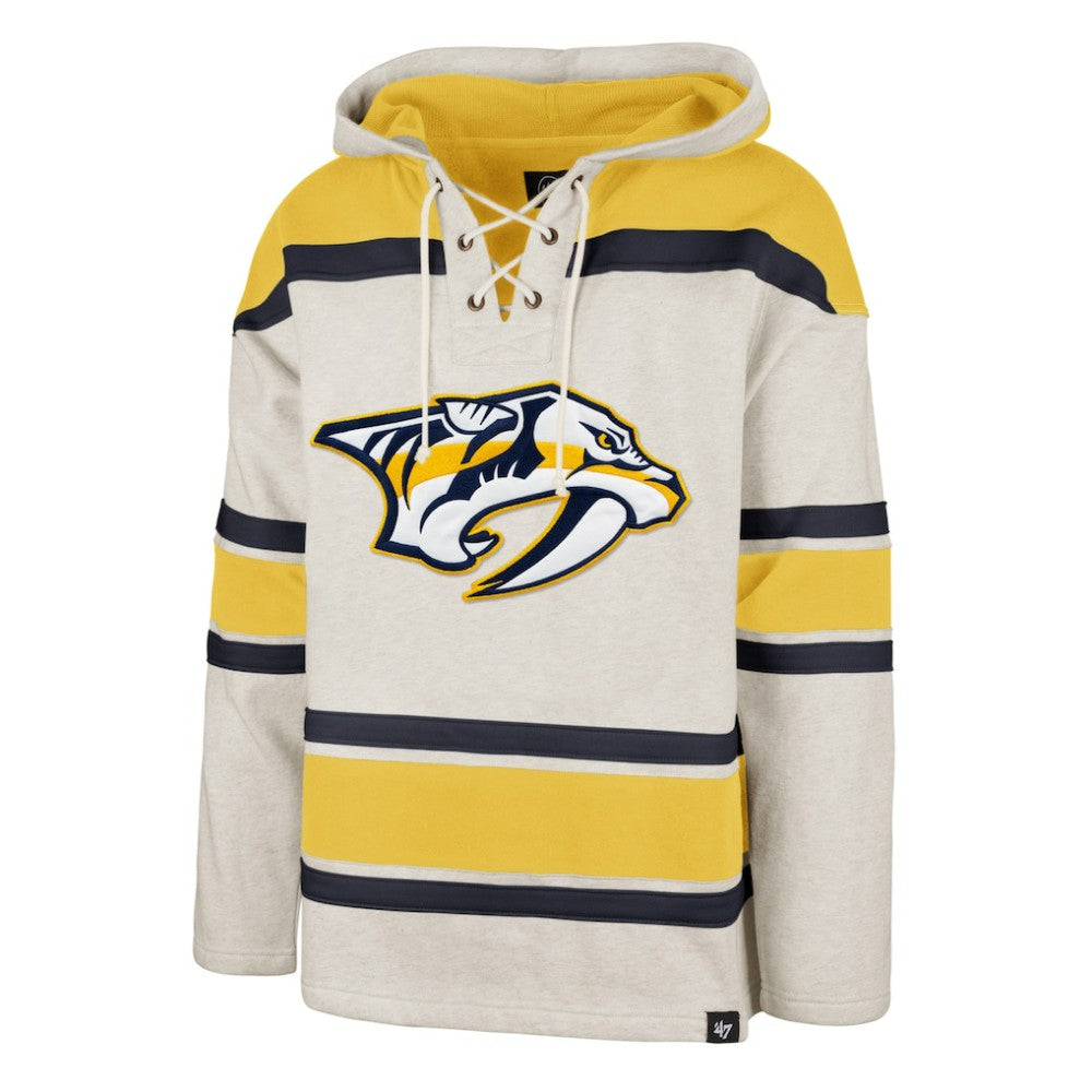 Nashville Predators '47 Rockaway Lace-Up Pullover Hoodie Oatmeal
