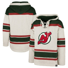 New Jersey Devils '47 Rockaway Lace-Up Pullover Hoodie Oatmeal