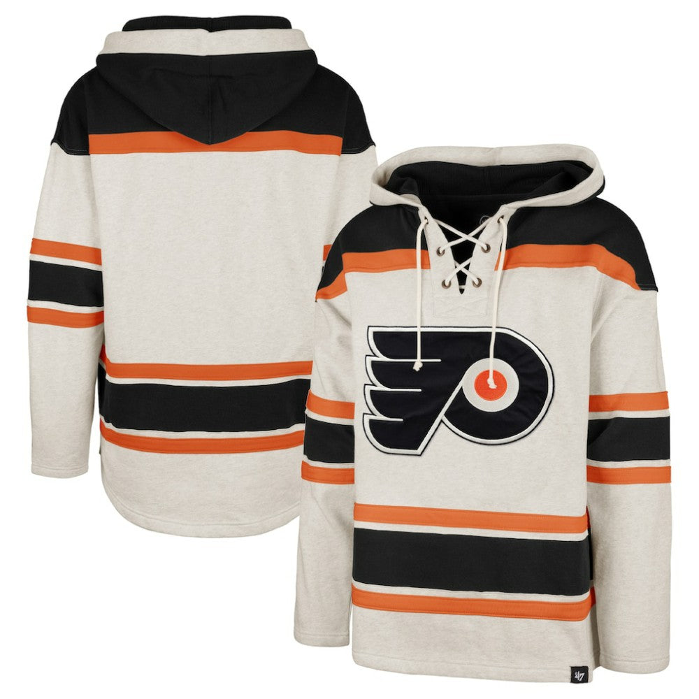 Philadelphia Flyers '47 Rockaway Lace-Up Pullover Hoodie Oatmeal