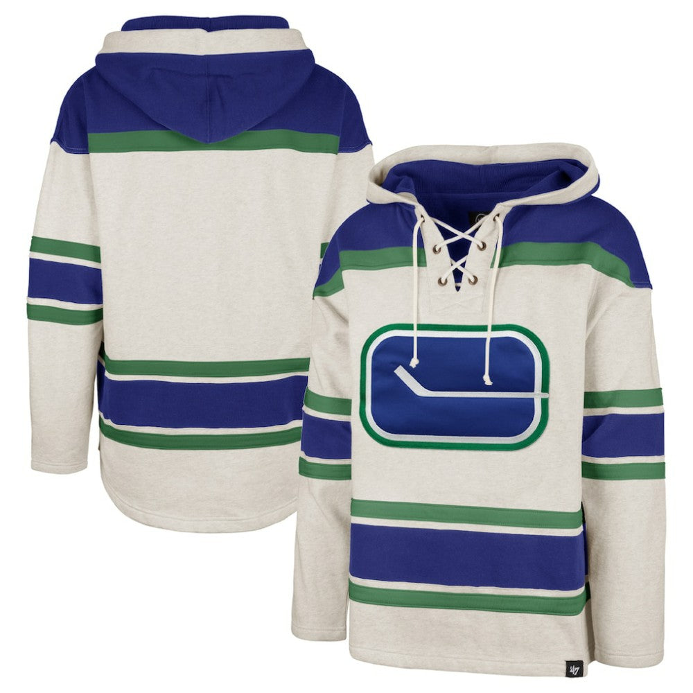 Vancouver Canucks '47 Rockaway Lace-Up Pullover Hoodie Oatmeal