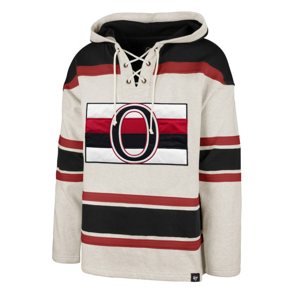 Ottawa Senators '47 Rockaway Lace-Up Pullover Hoodie Oatmeal