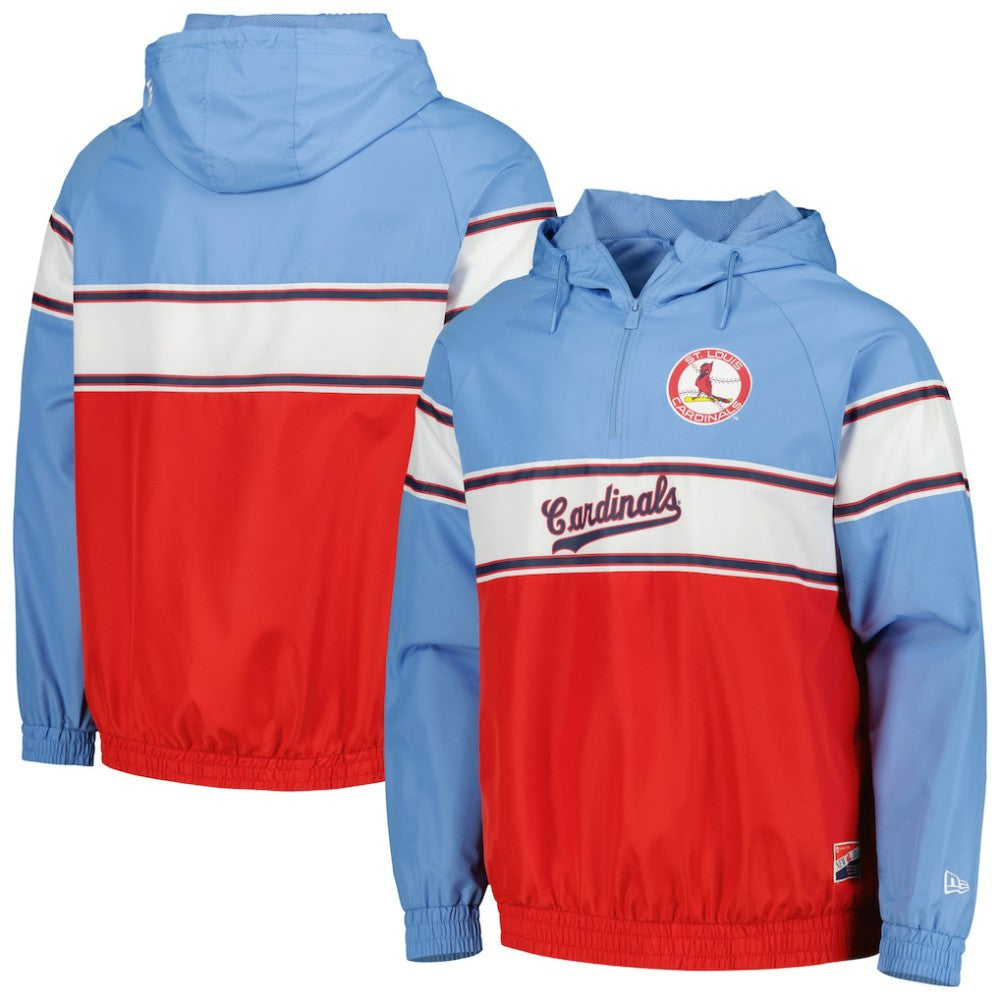 St. Louis Cardinals Ripstop Raglan Quarter-Zip Hoodie - Light Blue | New Era