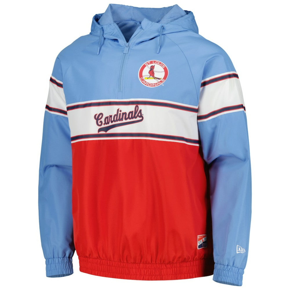 St. Louis Cardinals Ripstop Raglan Quarter-Zip Hoodie - Light Blue | New Era