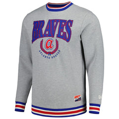 Atlanta Braves Throwback Classic Pullover Sweatshirt - Heather Gray | New Era