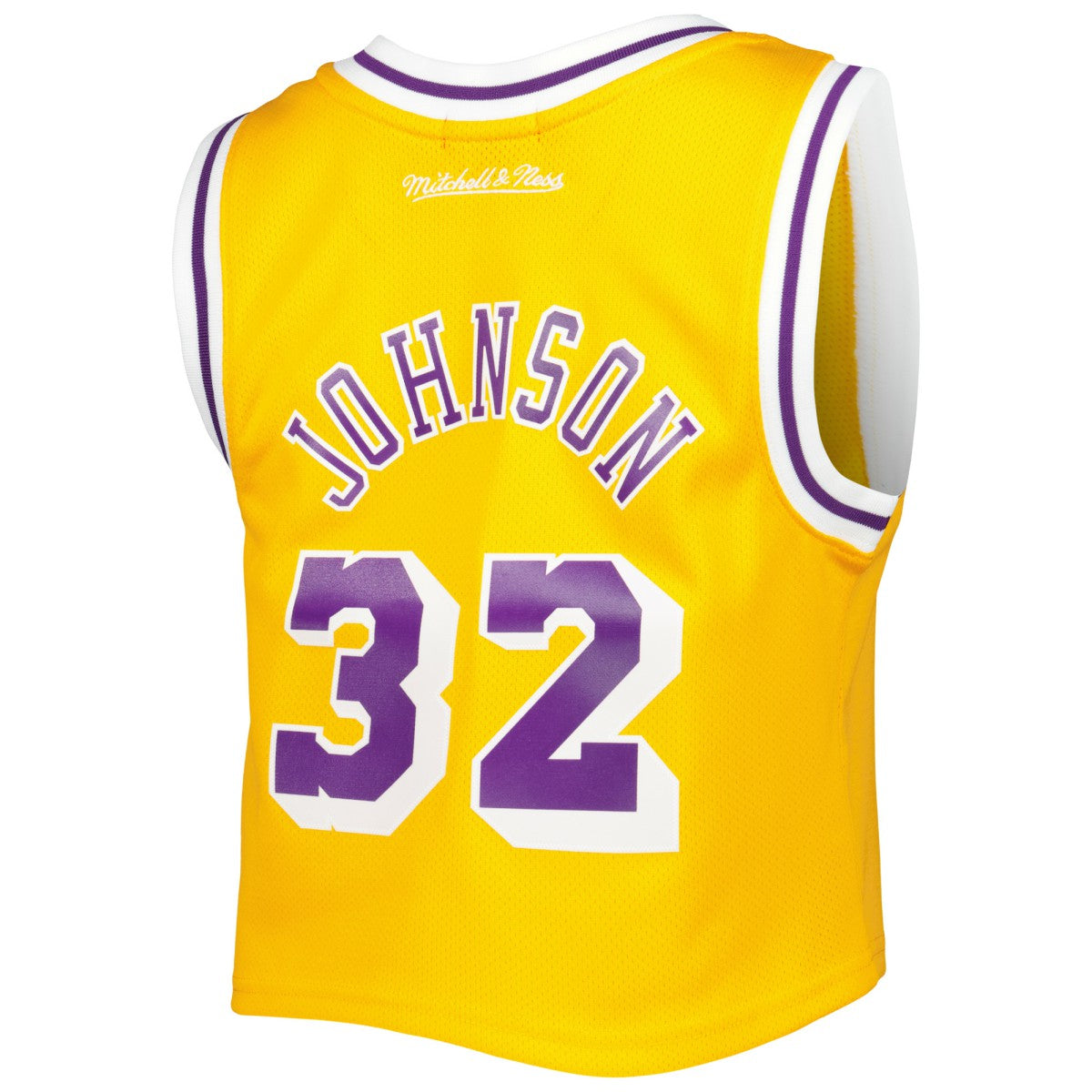 Magic Johnson Los Angeles Lakers Women's 1984 Hardwood Classics Crop Player Tank Top - Gold | Mitchell & Ness outlet