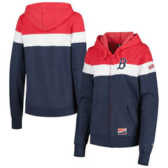 Boston Red Sox Women's Colorblock Full-Zip Hoodie Jacket - Heather Navy | New Era