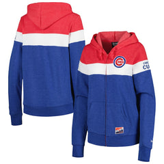 Chicago Cubs Women's Colorblock Full-Zip Hoodie Jacket - Heather Royal | New Era