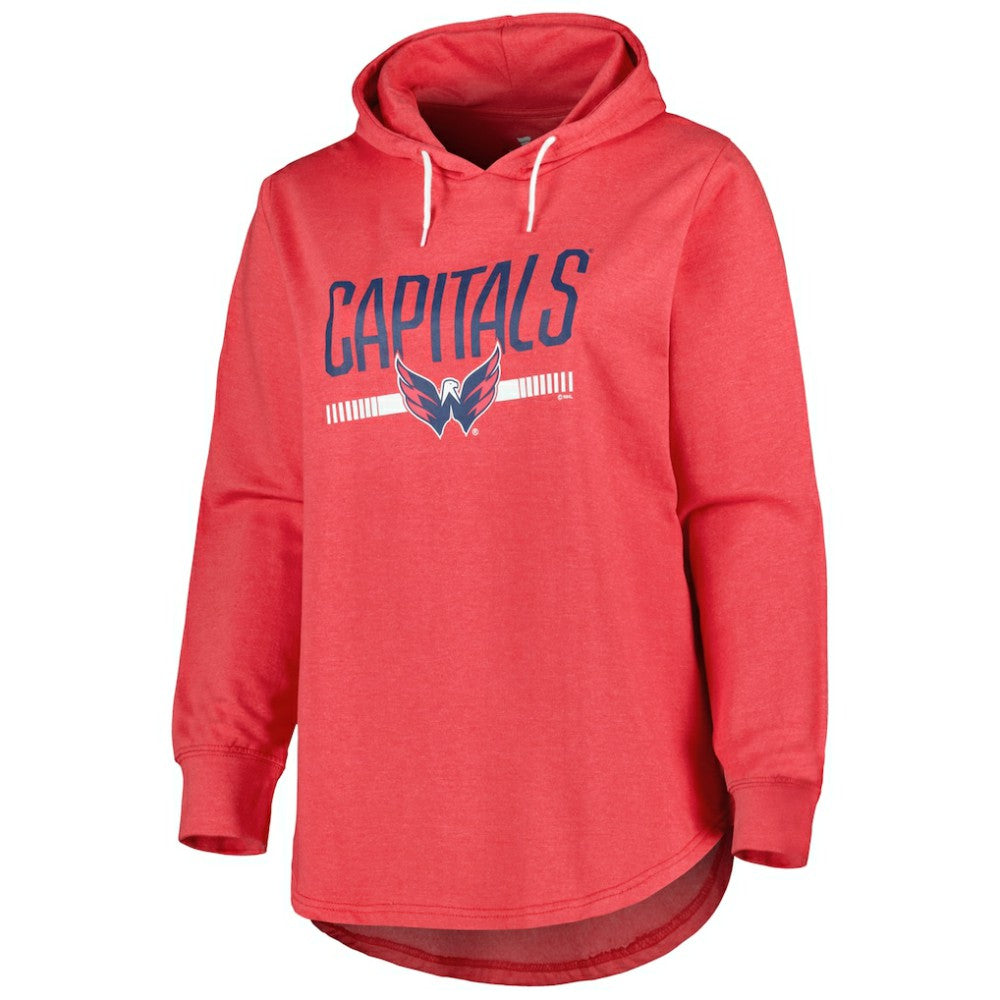 Washington Capitals Women's Plus Size Fleece Pullover Hoodie Heather Red