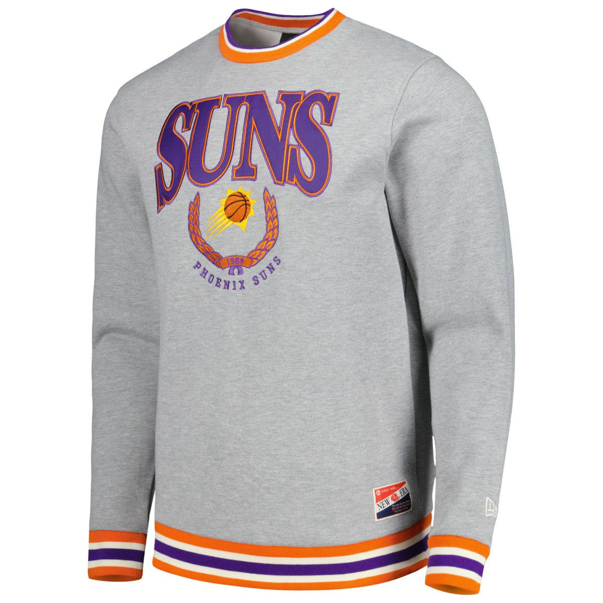 Phoenix Suns Unisex Vintage Throwback Crew Sweatshirt - Heather Gray | New Era cheap