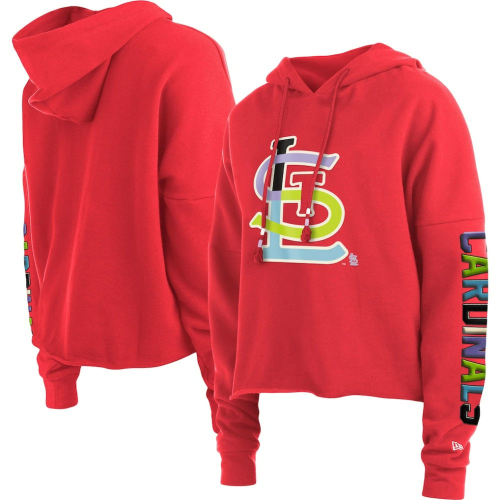 St. Louis Cardinals Women's Fashion High Hip Pullover Hoodie - Red | New Era