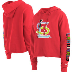 St. Louis Cardinals Women's Fashion High Hip Pullover Hoodie - Red | New Era