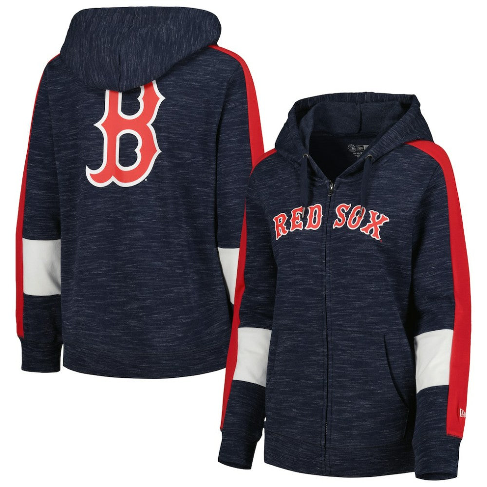 Boston Red Sox Women's Colorblock Full-Zip Hoodie - Navy | New Era
