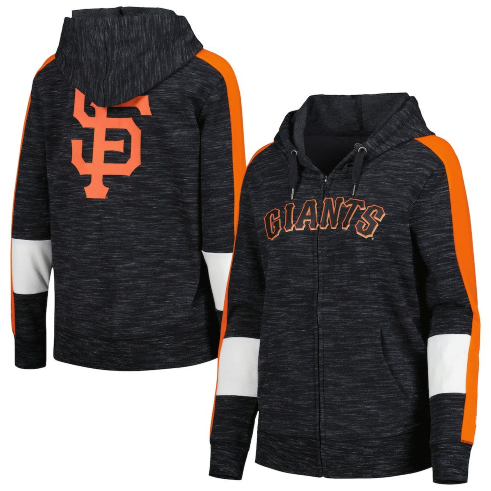 San Francisco Giants Women's Colorblock Full-Zip Hoodie - Black | New Era