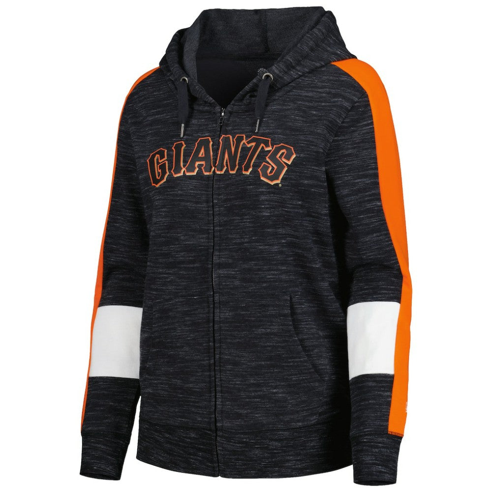 San Francisco Giants Women's Colorblock Full-Zip Hoodie - Black | New Era