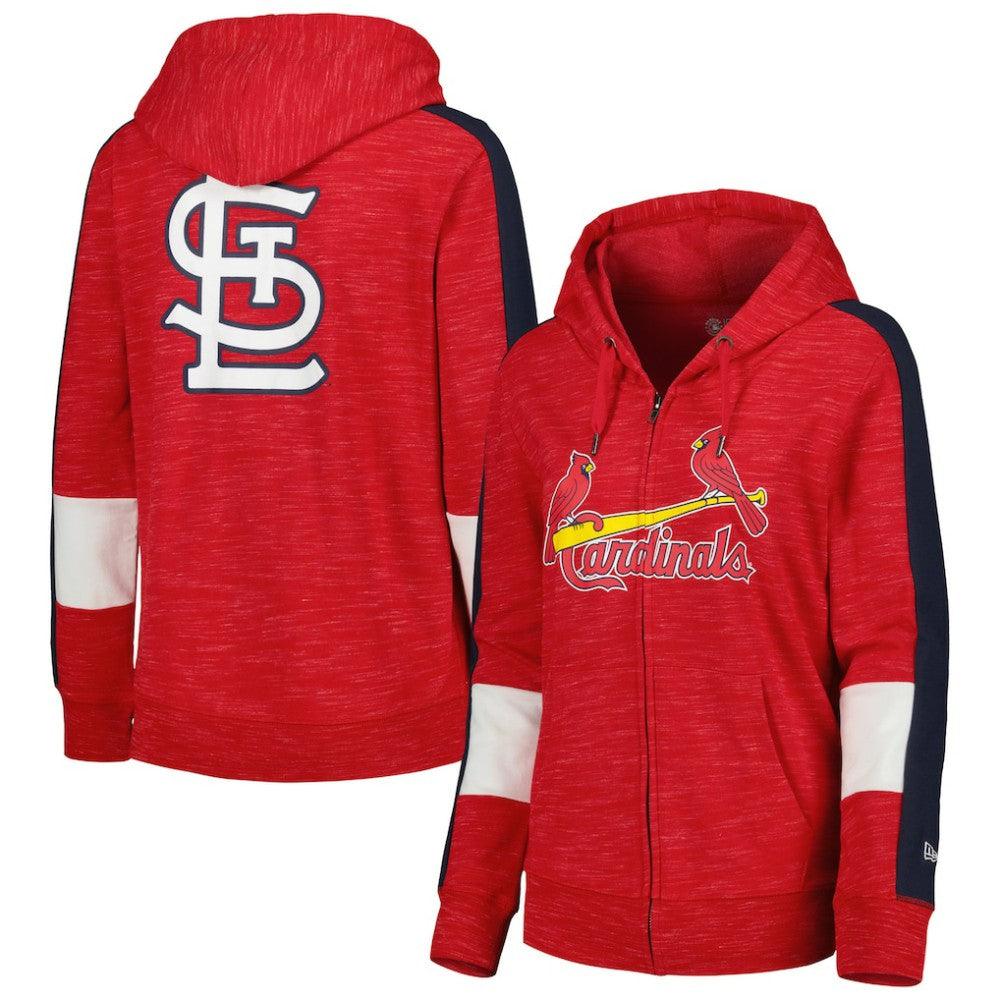 St. Louis Cardinals Women's Colorblock Full-Zip Hoodie - Red | New Era