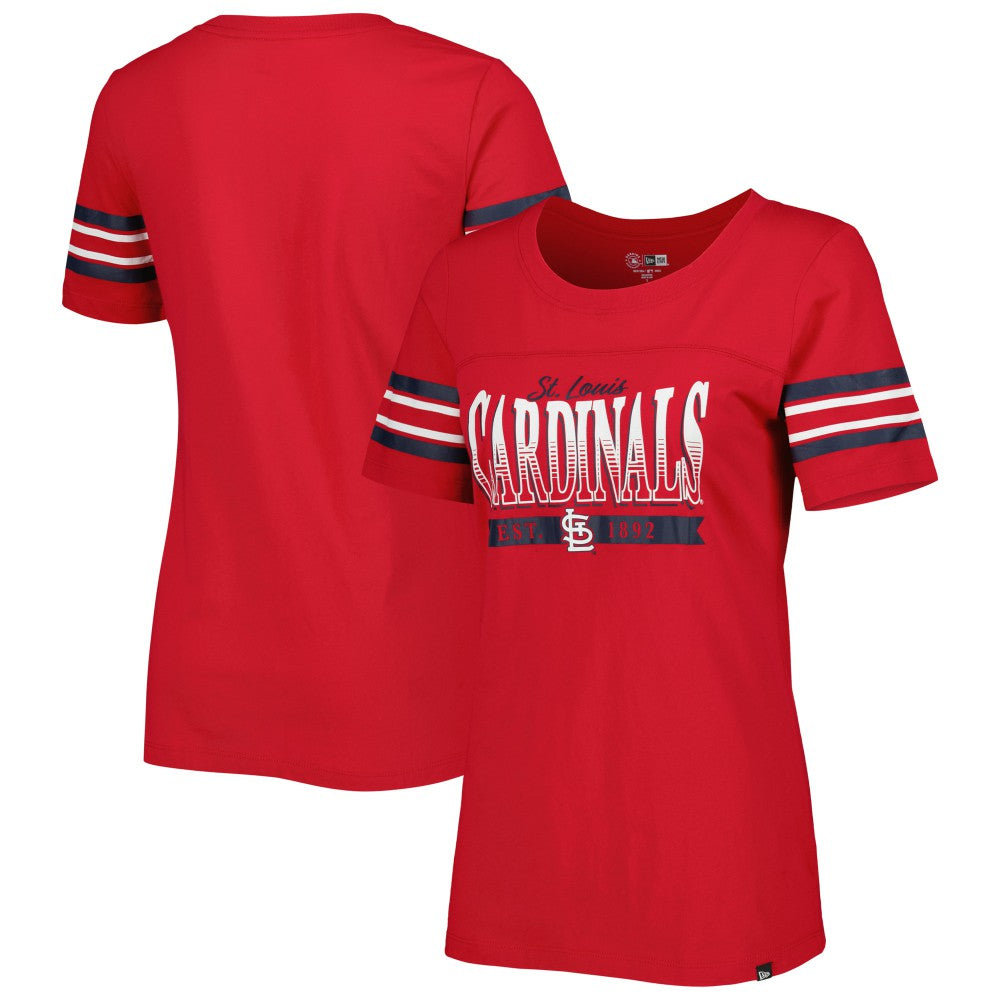 St. Louis Cardinals Women's Team Stripe T-Shirt - Red | New Era