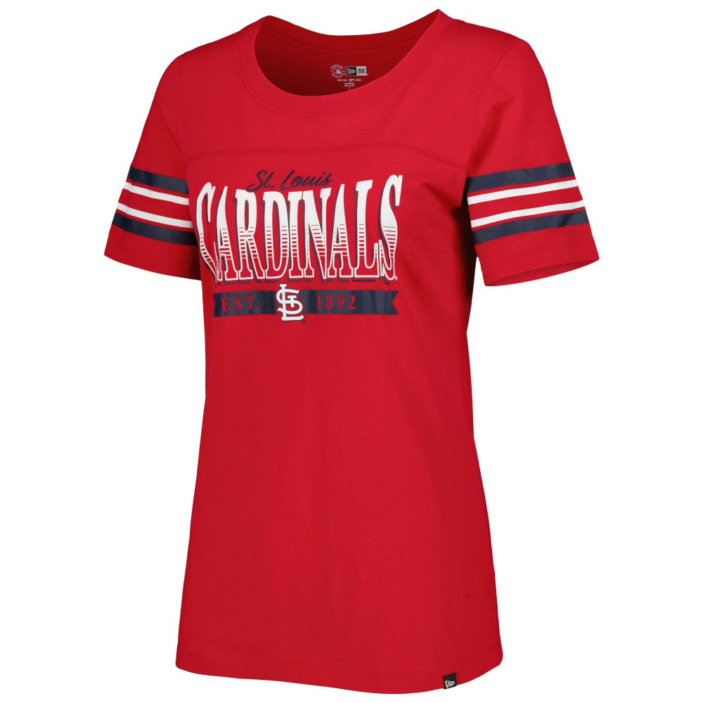 St. Louis Cardinals Women's Team Stripe T-Shirt - Red | New Era