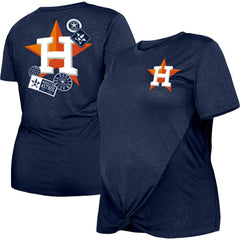 Houston Astros Women's Plus Size Two-Hit Front Knot T-Shirt - Navy | New Era