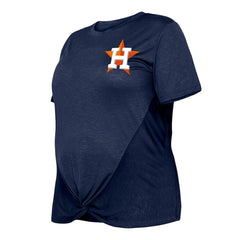 Houston Astros Women's Plus Size Two-Hit Front Knot T-Shirt - Navy | New Era