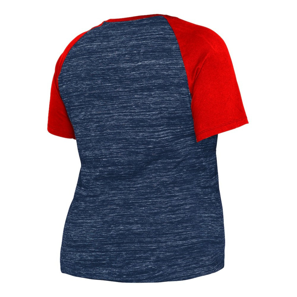 Boston Red Sox Women's Plus Size Space Dye Raglan V-Neck T-Shirt - Navy | New Era