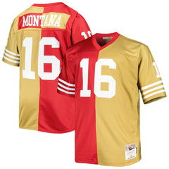 Joe Montana San Francisco 49ers Big & Tall Split Legacy Retired Player Replica Jersey - Scarlet/Gold discount