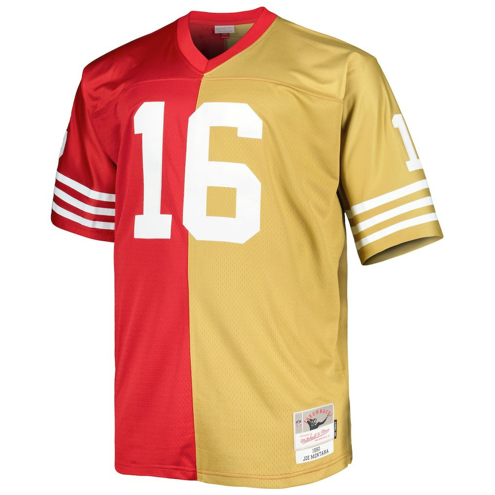 Joe Montana San Francisco 49ers Big & Tall Split Legacy Retired Player Replica Jersey - Scarlet/Gold discount