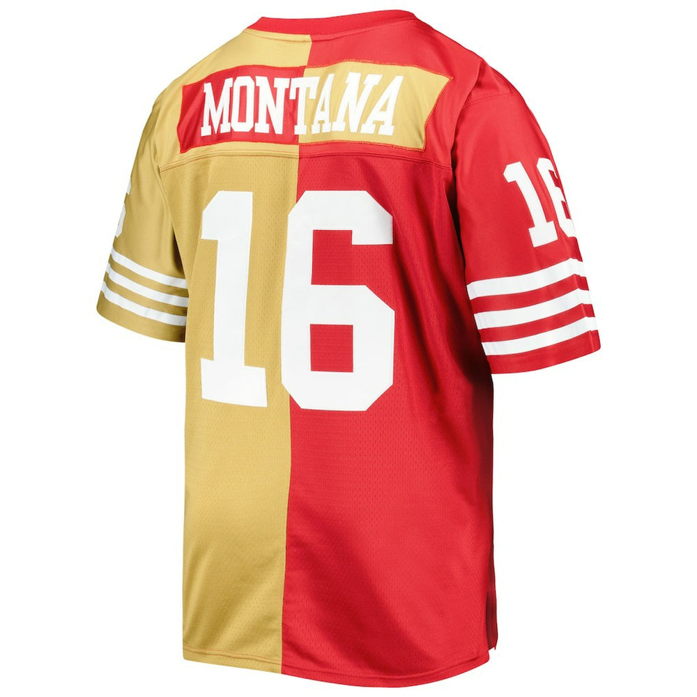 Joe Montana San Francisco 49ers Big & Tall Split Legacy Retired Player Replica Jersey - Scarlet/Gold discount