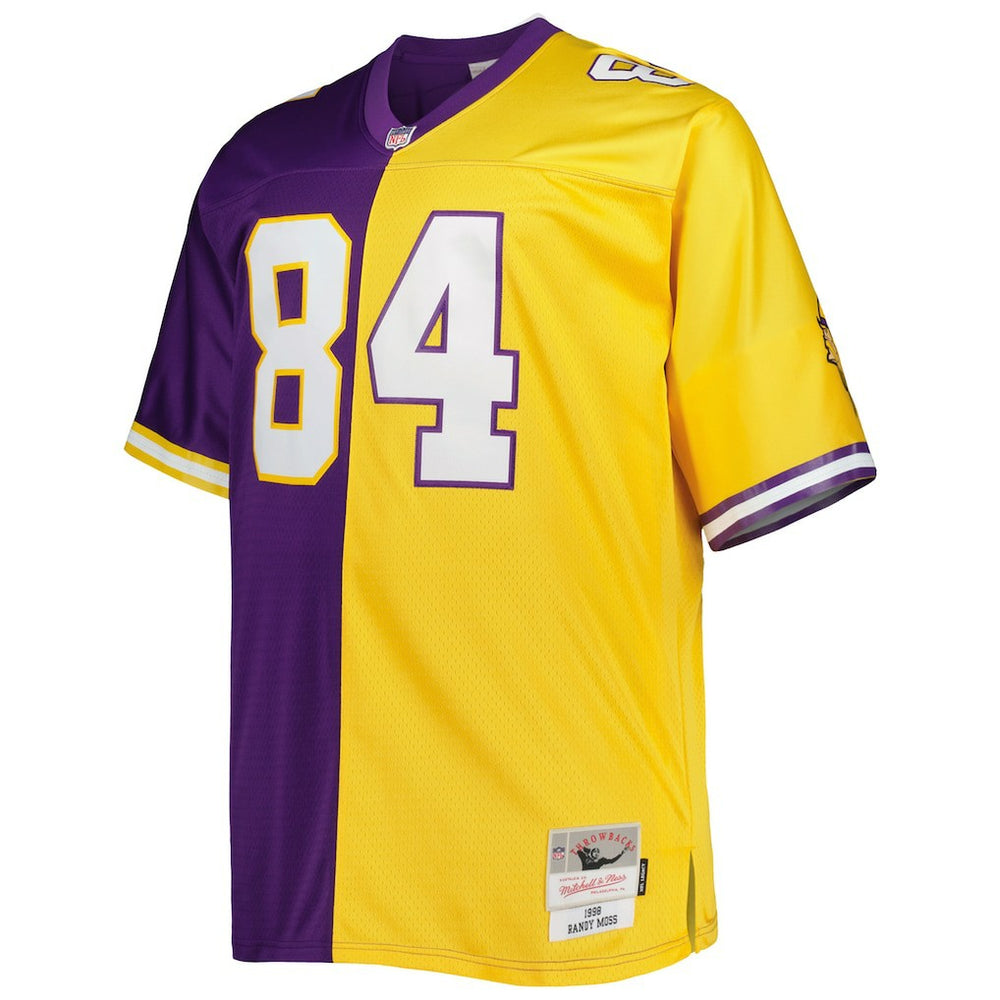 Randy Moss Minnesota Vikings Big & Tall Split Legacy Retired Player Replica Jersey - Purple/Gold on sale