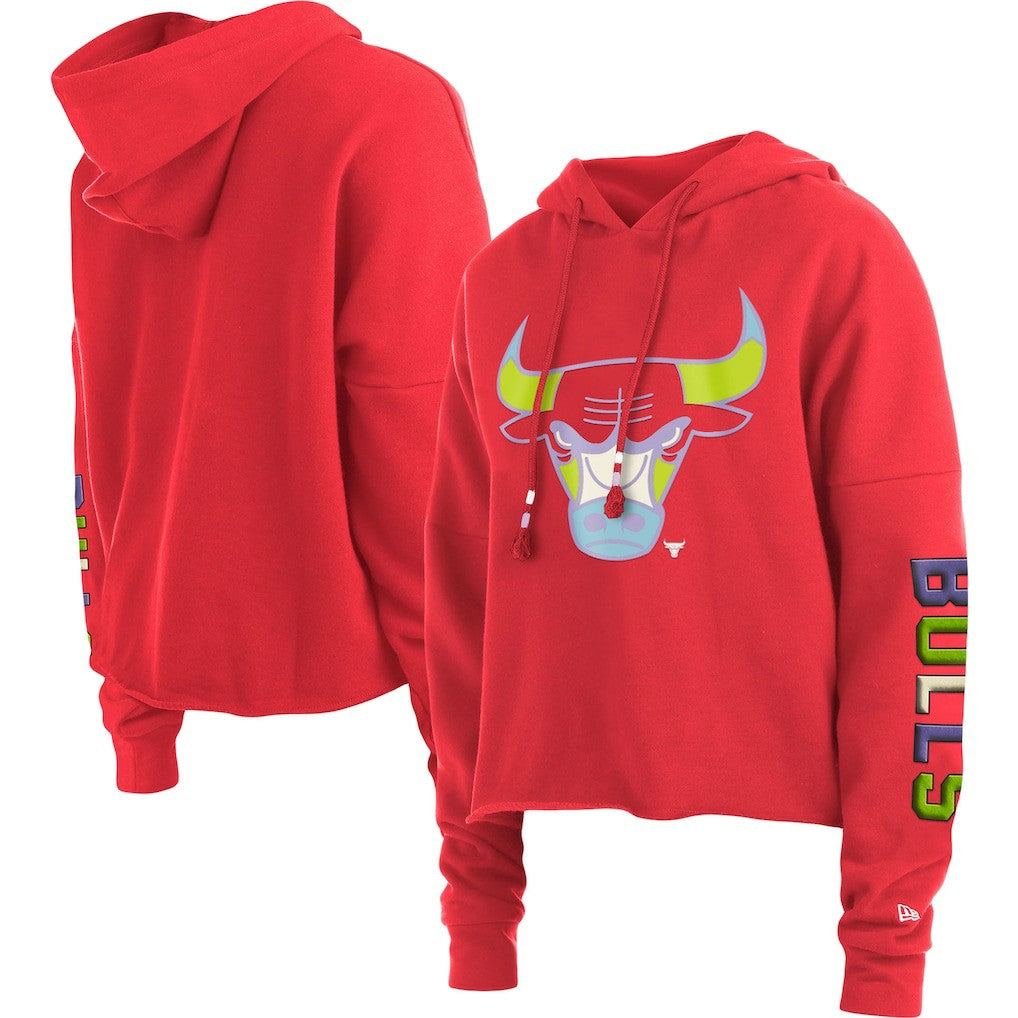 Chicago Bulls Women's Color Pack Cropped Top Pullover Hoodie - Red | New Era outlet