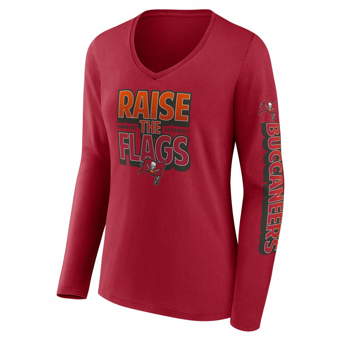 Tampa Bay Buccaneers Women's Hometown Sweep Long Sleeve V-Neck T-Shirt - Red sale