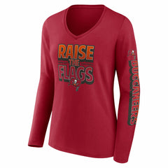 Tampa Bay Buccaneers Women's Hometown Sweep Long Sleeve V-Neck T-Shirt - Red sale