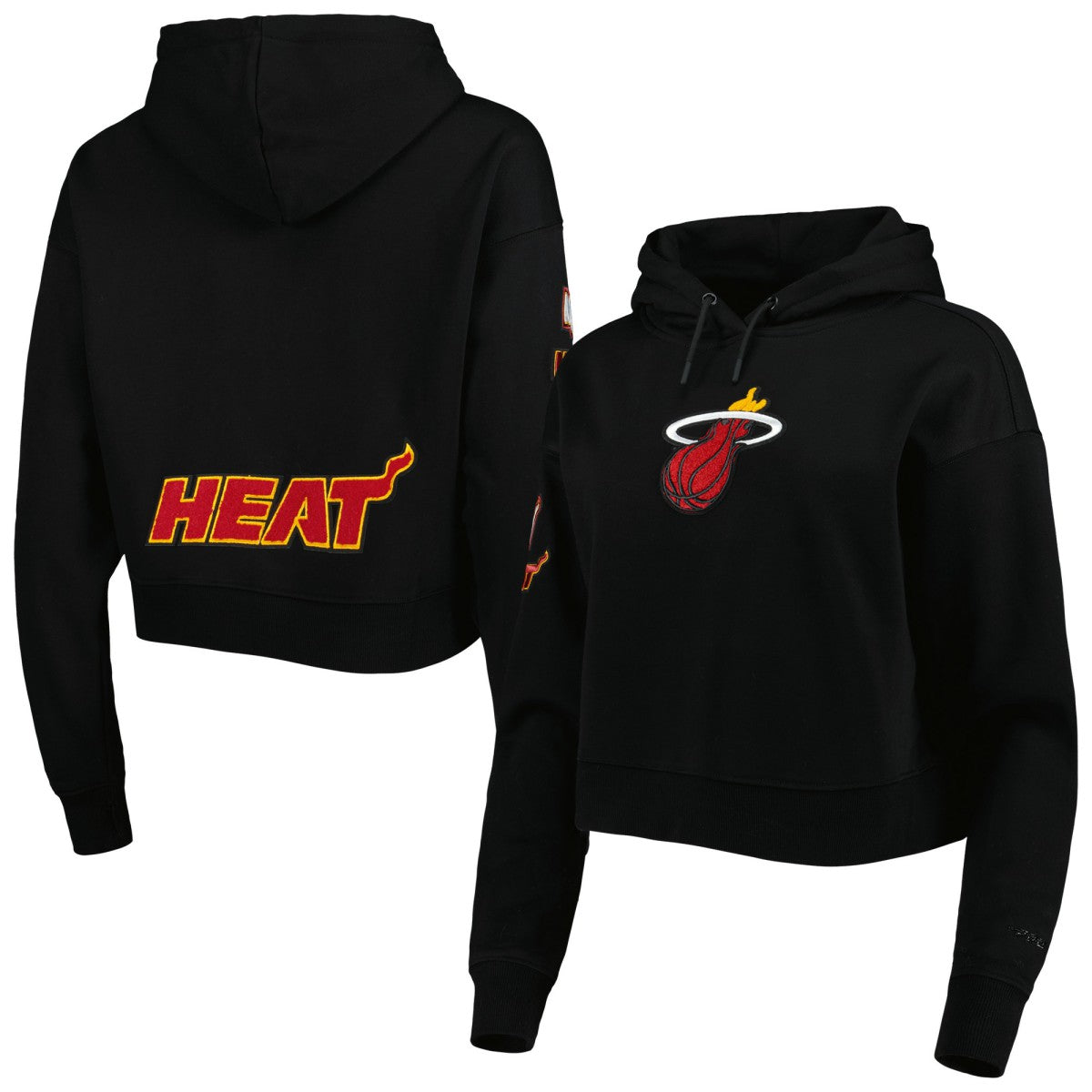Miami Heat Pro Standard Women's Classic Fleece Cropped Pullover Hoodie - Black cheap