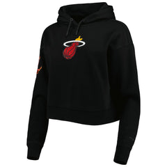 Miami Heat Pro Standard Women's Classic Fleece Cropped Pullover Hoodie - Black cheap