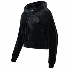 Philadelphia 76ers Pro Standard Women's Triple Black Velour Full-Zip Hoodie discount