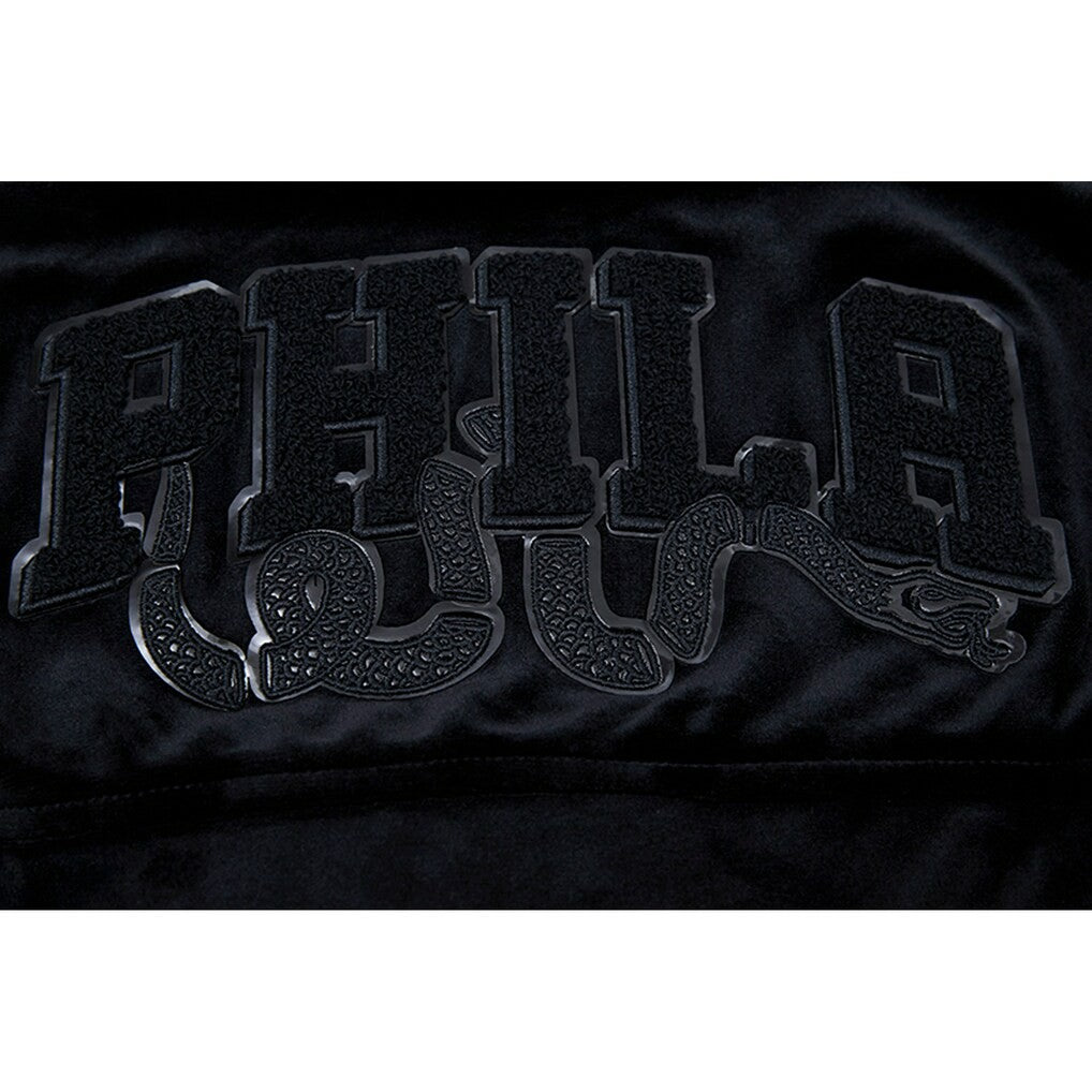 Philadelphia 76ers Pro Standard Women's Triple Black Velour Full-Zip Hoodie discount
