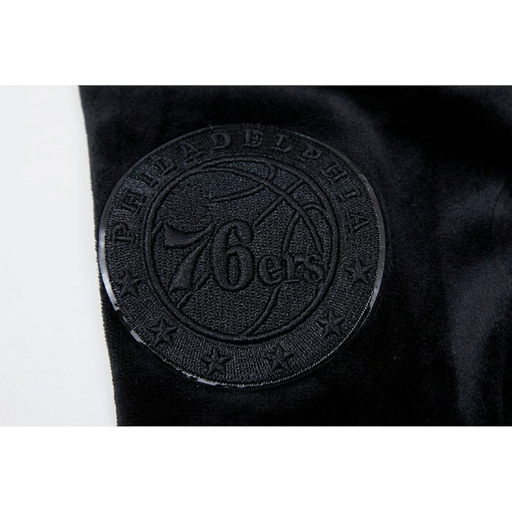 Philadelphia 76ers Pro Standard Women's Triple Black Velour Full-Zip Hoodie discount