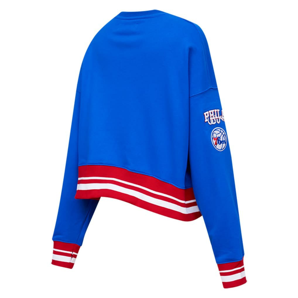 Philadelphia 76ers Pro Standard Women's Mash Up Pullover Sweatshirt - Royal sale