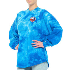 New York Islanders Fanatics Women's Crystal-Dye Long Sleeve T-Shirt Royal