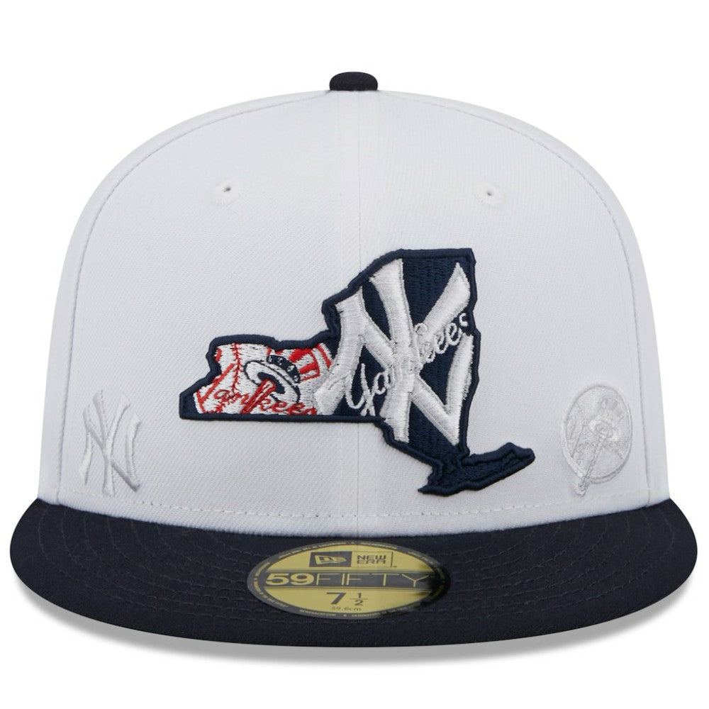 New York Yankees State 59FIFTY Fitted Hat - White/Navy | New Era