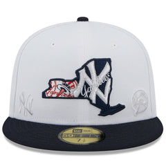 New York Yankees State 59FIFTY Fitted Hat - White/Navy | New Era