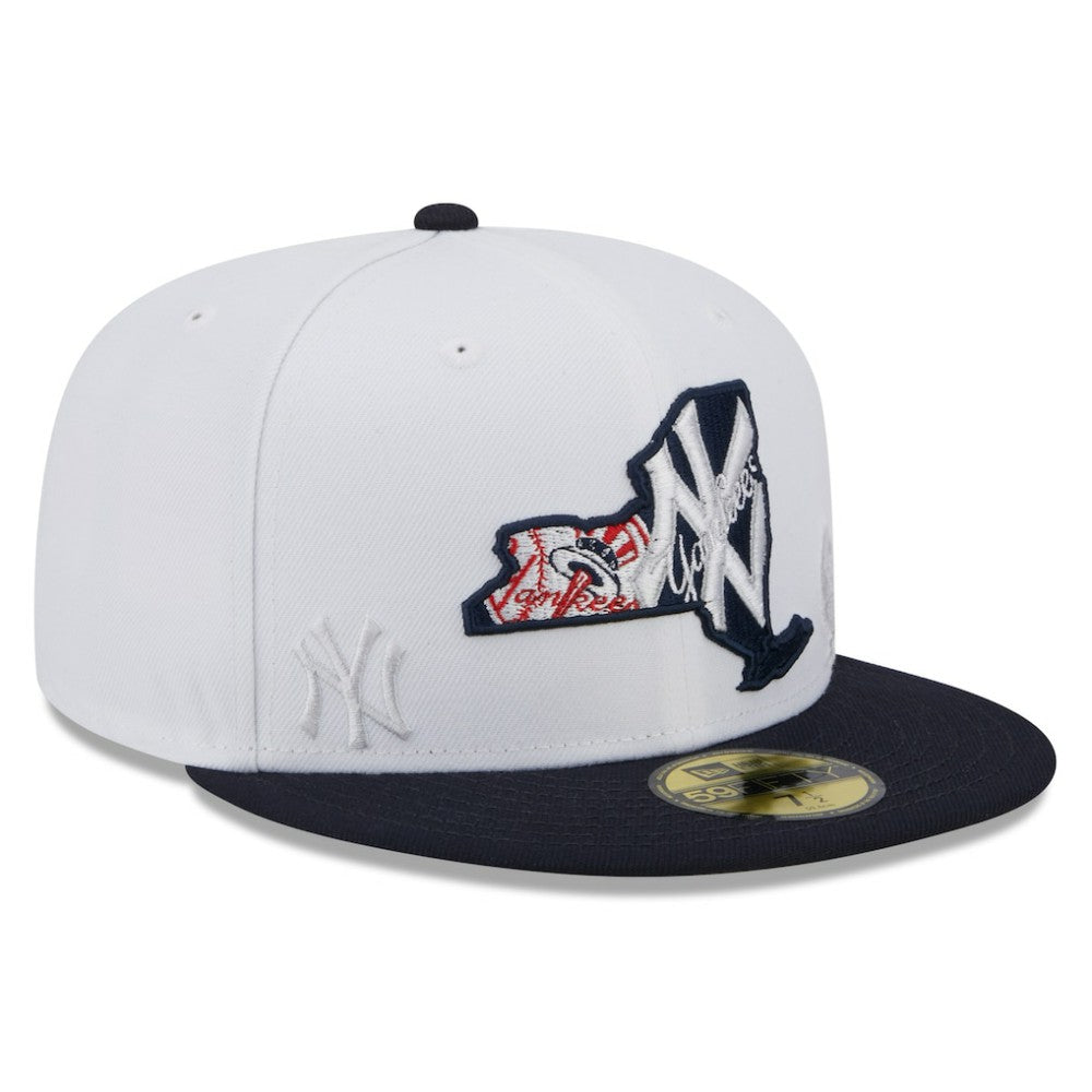 New York Yankees State 59FIFTY Fitted Hat - White/Navy | New Era