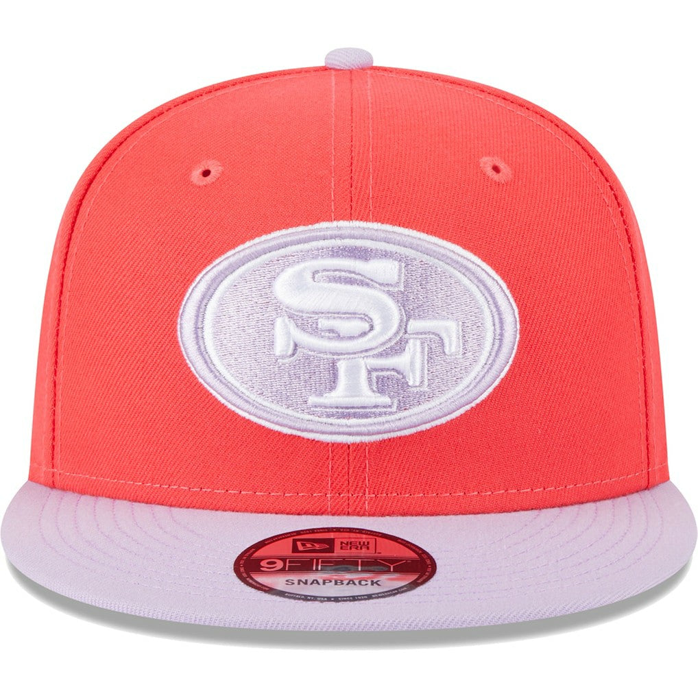 San Francisco 49ers New Era Two-Tone Color Pack 9FIFTY Snapback Hat - Red/Lavender for sale